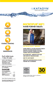 Micropur MP1 Purification Tablets Package of 30